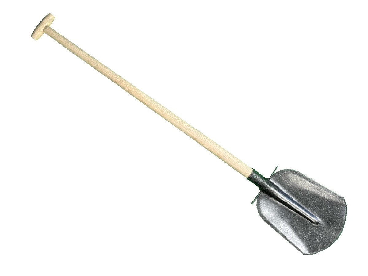 Dutch scoop shovel large with shoesteps and 100cm T- handle